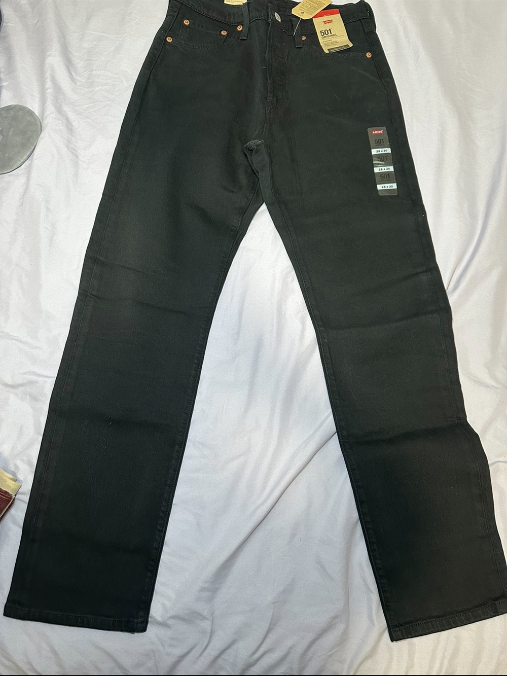 NWT Levi’s 501 Original High Rise Straight Leg Jeans Solid Black